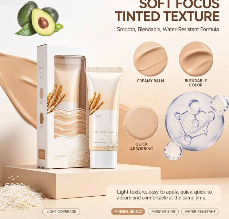 All-In-One Rice Hydrating Outdoor Cream: Lightweight Face and Body Daily Protection for Beach & Travel