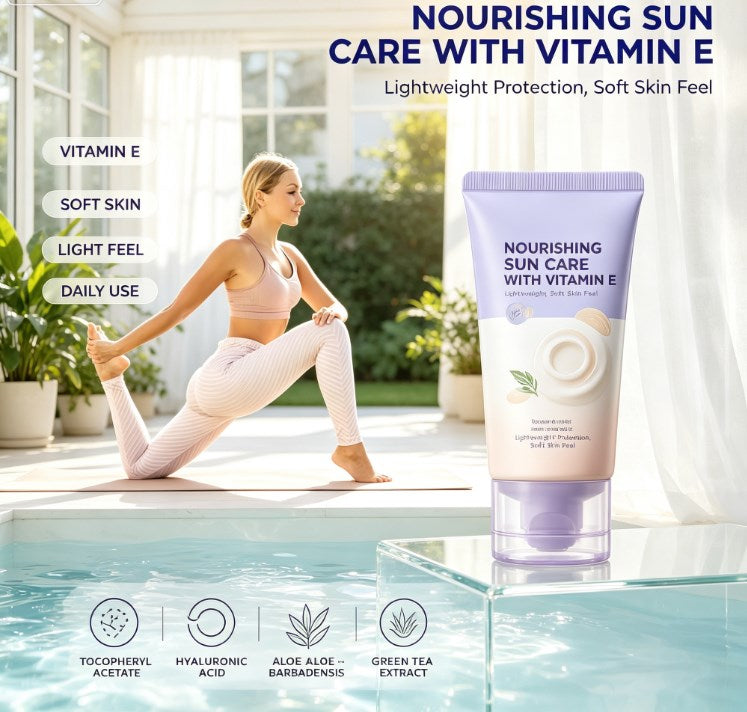 SPF 50 Clear Sunscreen Lotion for All Skin Tones: Lightweight, Invisible Vitamin E Daily UV Shield
