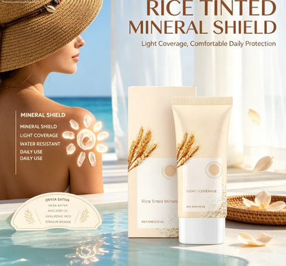 All-In-One Rice Hydrating Outdoor Cream: Lightweight Face and Body Daily Protection for Beach & Travel