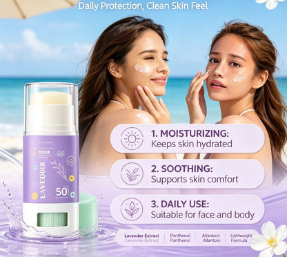 Lavender Moisturizing Face & Body Stick: Lightweight Outdoor Skin Defense & Summer Travel Essential, 0.71 Oz