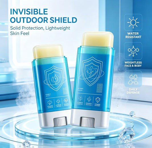 Refreshing Outdoor Protection Stick Duo: Lightweight Centella & Aloe Vera Formula for Face and Body Care