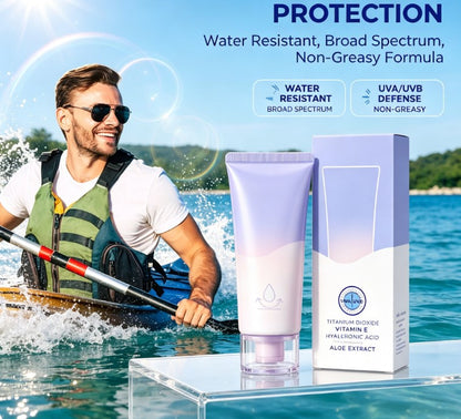 SPF 50 Clear Sunscreen Lotion for All Skin Tones: Lightweight, Invisible Vitamin E Daily UV Shield